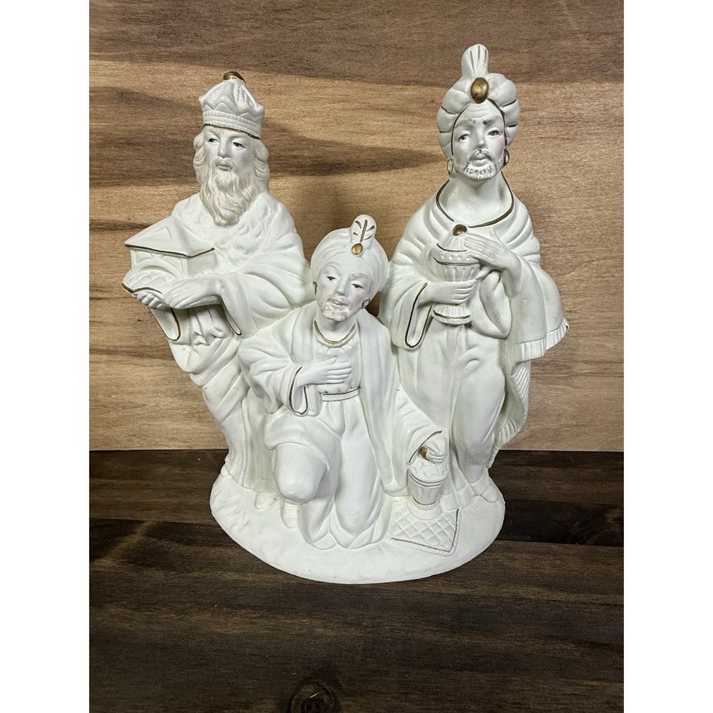 Vintage Three‎ Wise Men Figurine Handmade Japan Nativity Music Box (Not Working)